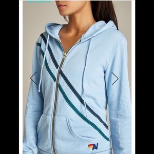 Aviator Nation 2 cross Stripe Zip Hoodie (bandier exclusive)
